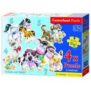 Puzzle - Castorland Puzzle x 4 - Zwierzęta z dżungli CASTOR - miniaturka - grafika 1