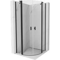 Kabiny prysznicowe - Mexen Mist kabina prysznicowa półokrągła uchylna 100 x 100 cm, transparent, czarna - 8A32-100-100-70-00 - miniaturka - grafika 1