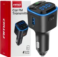 Transmitery FM - Transmiter samochodowy fm microsd 1×usb-a 2×usb-c 12v 24v amio-04651 - miniaturka - grafika 1