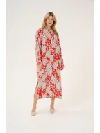 Sukienki - Kaffe Sukienka w kolorze jasnoszaro-czerwonym - miniaturka - grafika 1