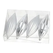 Bombki - Bombka plastikowa sopel 12 cm 4 sztuki czerwony / złoty / srebrny - miniaturka - grafika 1