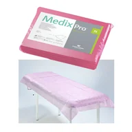 Kosmetyczne akcesoria jednorazowe - Prześcieradło jednorazowe 80cm x 210cm różowe 20g MedixPro 10szt - miniaturka - grafika 1