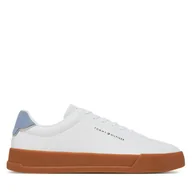 Sneakersy męskie - Sneakersy Tommy Hilfiger Th Court Lth Detail Ess FM0FM05367 Biały - miniaturka - grafika 1
