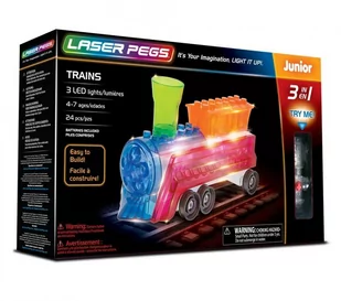 Laser Pegs 3 in 1 Trains - Klocki - miniaturka - grafika 1