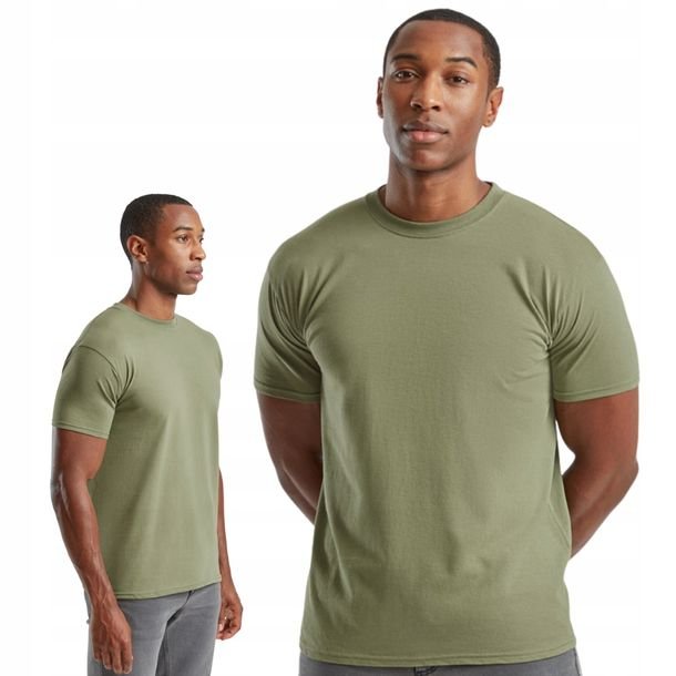 T-shirt Gruba Koszulka Męska 100% Bawełna Fruit Loom 610440 ZIELONY XXL