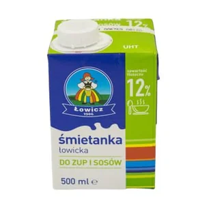 Śmietanka Łowicka UHT 12% 500 ml Łowicz - Szybkie dania obiadowe - miniaturka - grafika 1
