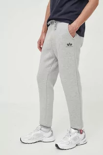 Spodnie męskie - Alpha Industries spodnie dresowe Basic Jogger SL kolor szary 116370.17-GRAFITOWY - grafika 1
