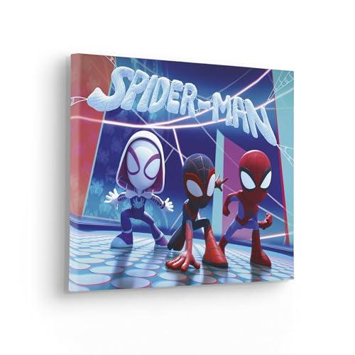 Komar Obraz na blejtramie - Spidey and His Amazing Friends Glowy Spideys - Rozmiar 60 x 40 cm - Obraz na płótnie, obraz, pokój dziecięcy, Marvel