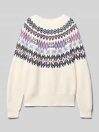 Swetry dla dziewczynek - Sweter z dzianiny o kroju regular fit z czystej bawełny - miniaturka - grafika 1