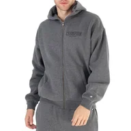 Bluzy męskie - Bluza Champion Hooded Full Zip Sweatshirt 219171-EM519 - szara - miniaturka - grafika 1