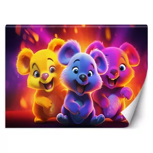 Fototapeta, Neonowe niedźwiadki abstrakcja (Rozmiar 300x210) - Fototapety - miniaturka - grafika 1