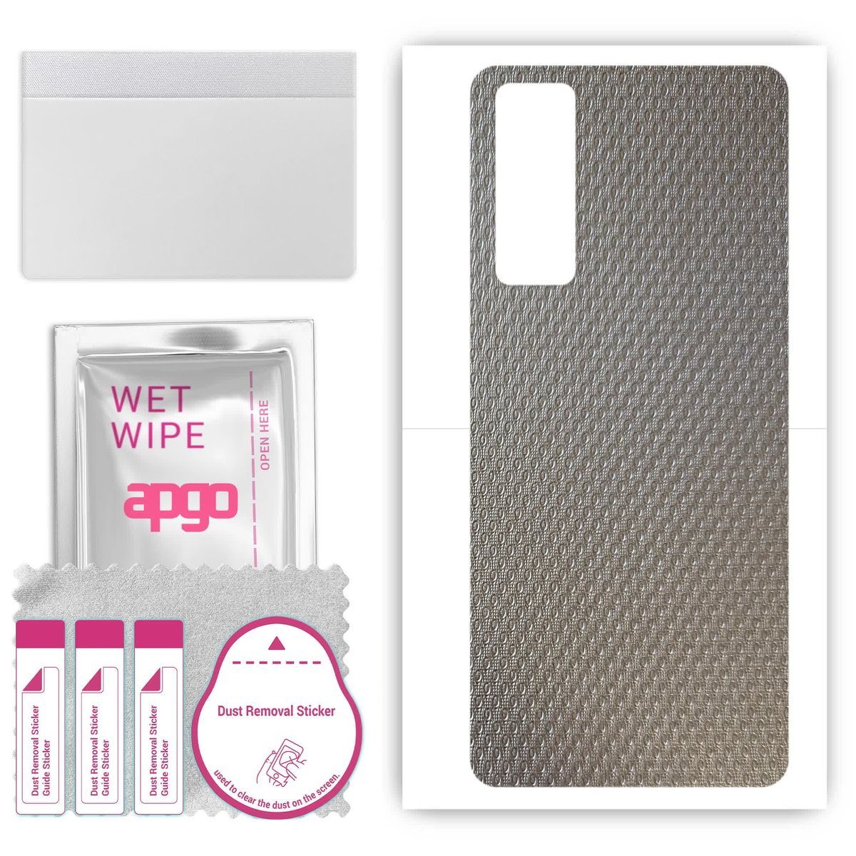 Folia naklejka skórka strukturalna na TYŁ do Vivo Y51 - Aluminium krople - apgo SKINS