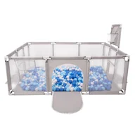 Maty edukacyjne - Selonis Boisko BO-100X z piłeczkami 6cm szary: niebieski-babyblue-perła 180x122x62/900piłek - miniaturka - grafika 1