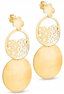 Biżuteria dla dzieci - PIĘKNE ZŁOTE KOLCZYKI WISZĄCE NA SZTYFT KOŁA 585 - miniaturka - grafika 1