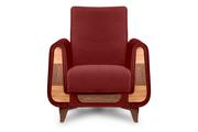 Fotele - Czerwony fotel do salonu welur GUSTAVO - miniaturka - grafika 1