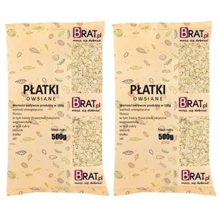 Płatki owsiane 1kg (2x500g) - Płatki śniadaniowe i musli - miniaturka - grafika 1