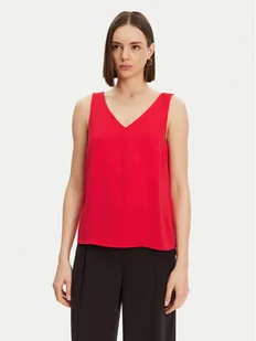 Pieces Top Franan 17146424 Czerwony Regular Fit - Koszulki i topy damskie - miniaturka - grafika 1