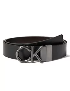 Calvin Klein Pasek Mężczyźni Ck Metal Bomby PB 3.5 cm Skórzany pasek, Czarny/Brązowy (Ck Black/Dk Brown), 80 - Paski - miniaturka - grafika 1