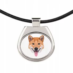 Shiba Inu Naszyjnik Zawieszka Pies geometryczny - Naszyjniki - miniaturka - grafika 1