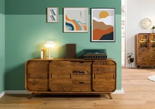 MAILAND Komoda #102 Palisander lakierowany jasny brąz 173x40x75 cm - Komody - miniaturka - grafika 1