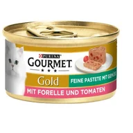Mokra karma dla kotów - GOURMET Gold Delikatny pasztet 12 x 85 g Pstrąg w pomidorach - miniaturka - grafika 1
