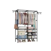 Wieszaki i stojaki - Wieszak na ubrania LRA-08 czarny - miniaturka - grafika 1