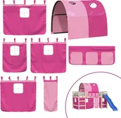 Zabezpieczenia dla dzieci - Zasłony i tunel do łóżka na antresoli, różowe, poliester - miniaturka - grafika 1