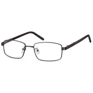 Okulary korekcyjne, oprawki, szkła - Męskie oprawki korekcyjne zerówki okulary prostokątne metalowe 659A Czarne - miniaturka - grafika 1