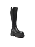 Kozaki damskie - Buffalo Muszkieterki Gospher Stretch Boot 1622354 Czarny - miniaturka - grafika 1