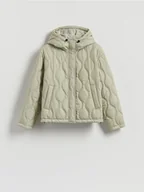 Kurtki damskie - Reserved - Pikowana kurtka - jasnozielony - miniaturka - grafika 1