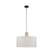 Lampy sufitowe - Zuma Line Linen 15112-16 lampa wisząca zwis 1x60W E27 biała/drewniana - miniaturka - grafika 1