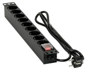 Listwy zasilające - Listwa zasilająca 9 gniazd z wyłącznikiem /schuko/ - miniaturka - grafika 1