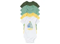 Body dla niemowląt - lupilu® Body niemowlęce z biobawełny, 5 sztuk (50/56, Jasnozielony/ciemnozielony/żółty/biały) - miniaturka - grafika 1