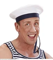 Dodatki do strojów karnawałowych - Czapka marynarza, biała - miniaturka - grafika 1