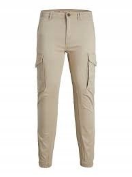 JACK & JONES BEŻOWE SPODNIE CHINOS Z KIESZENIAMI BOJÓWKI 36/34 1N2A