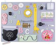 Tablice dla dzieci - Tablica manipulacyjna drewniana różowy zegar 50x37,5cm - miniaturka - grafika 1