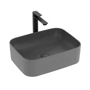 EMKE Umywalka nablatowa 50.5×38×15 cm, Prostokątna Umywalka ceramiczna łazienkowa, Matowy Ciemnoszary - Umywalki EMKE Umywalka nablatowa 50.5×38×15 cm, Prostokątna Umywalka ceramiczna łazienkowa, Matowy Ciemnoszary - Umywalki - miniaturka - grafika 1