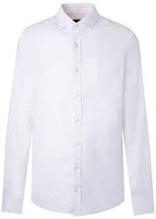 Koszule męskie - Hackett London Męska koszula z miękką stretchem HBONE Button Down Shirt, biała, L - grafika 1