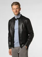 Kurtki męskie - Gipsy Męska kurtka skórzana Mężczyźni skóra czarny jednolity, S - miniaturka - grafika 1