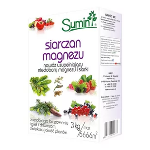 Siarczan Magnezu Nawóz Uzupełniający Niedobory Magnezu i Siarki 3 kg - Nawozy ogrodnicze - miniaturka - grafika 1