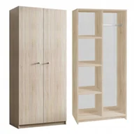 Szafy - Szafa MALMO VI K 80 cm z półkami dąb sonoma dwudrzwiowa 5 półek drążek - miniaturka - grafika 1