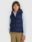 Kurtki i płaszcze dla chłopców - 4F Bezrękawnik puchowy z wypełnieniem syntetycznym dziecięcy - granatowy 122 (6-7 lat) - miniaturka - grafika 1