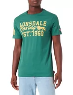Koszulki męskie - Lonsdale freswick koszulka męska, GREEN/MUSTARD, XXL - miniaturka - grafika 1
