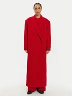 Płaszcze damskie - Herskind Płaszcz wełniany Drew 5381158 Czerwony Regular Fit - miniaturka - grafika 1