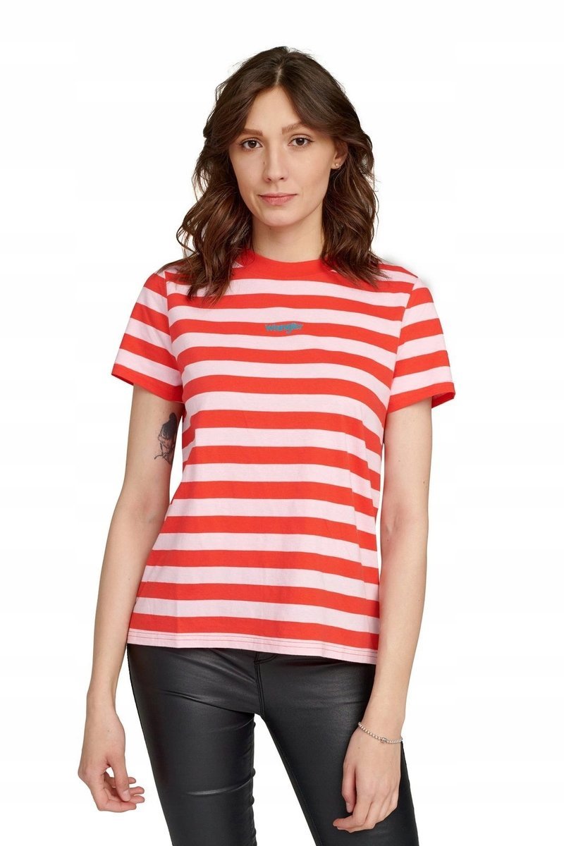 WRANGLER STRIPE TEE BITTERSWEET RED W7Z5EVXBO S