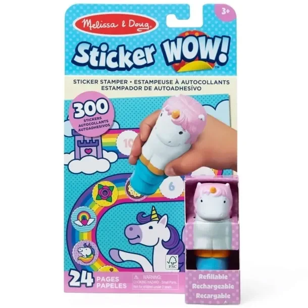 MELISSA & DOUG stempelki z naklejkami STICKER WOW Jednorożec