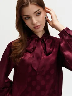 Elegancka burgundowa bluzka - Bluzki damskie - miniaturka - grafika 1