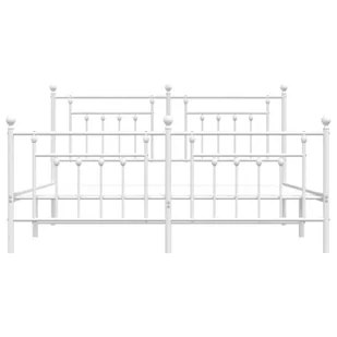 Metalowa rama łóżka z wezgłowiem i zanóżkiem, biała, 183x213 cm Lumarko! - Inne meble do sypialni - miniaturka - grafika 5