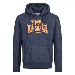 Lonsdale Męska bluza z kapturem, normalny krój, GLEDFIELD, Marl Navy/Orange, XL - Bluzy męskie - miniaturka - grafika 1
