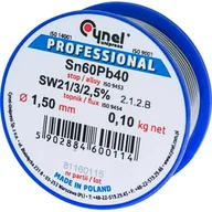 Akcesoria do lutowania - Spoiwo lutownicze z topnikiem 60% 1,5 mm szpulka 0,10 kg Sn60Pb40 Cynel - miniaturka - grafika 1